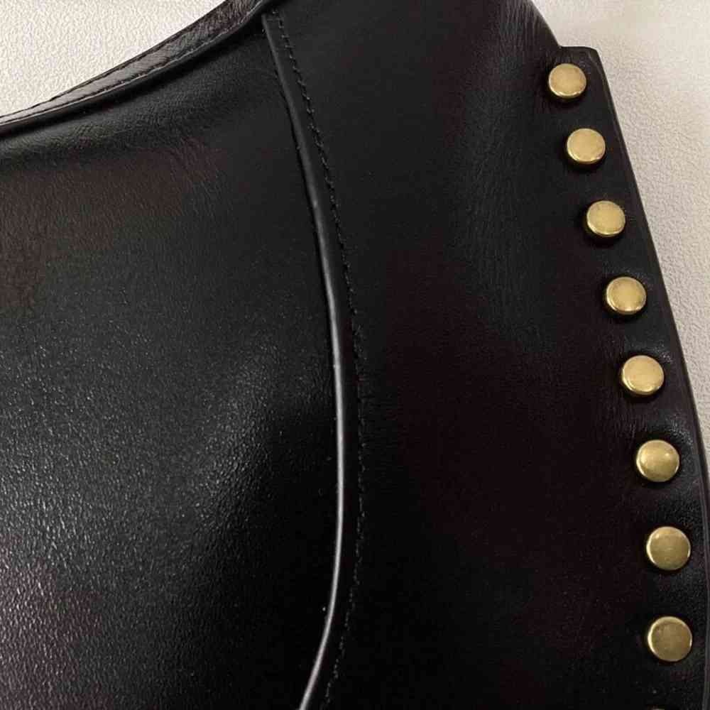 Isabel Marant Black Leather Crescent Shoulder Bag with Gold Studs - Picture 4 of 6